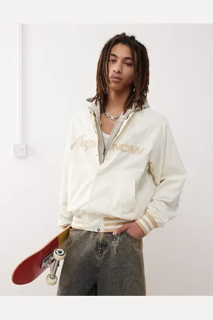 A Bathing Ape Aape by A Bathing Ape varsity logo bomber jacket in off