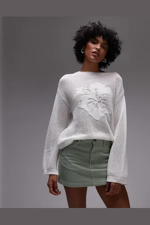 MANGO Hibiscus floral crochet jumper in