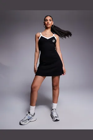 ASOS Weekend Collective dress with contrast trim and running graphic