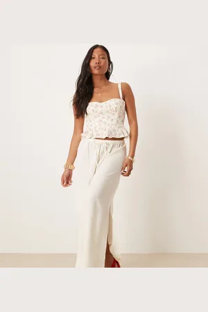JDY Linen mix maxi skirt in