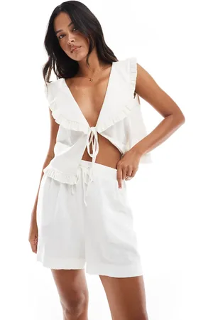 New Look Linen pull on short in