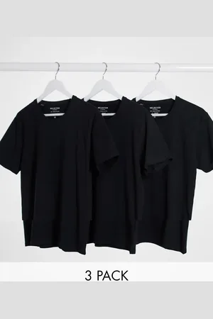 SELECTED 3 pack crew neck t-shirt in