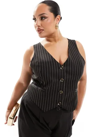 Extro & Vert Plus Fitted pinstripe waistcoat in