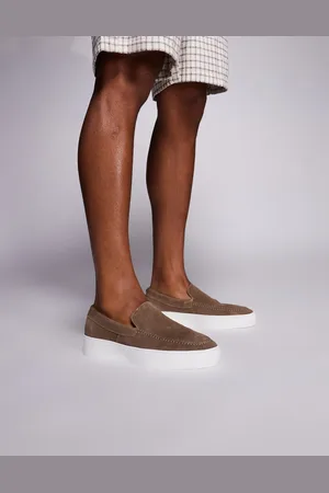 Steve Madden Leyton slip on loafers in taupe suede
