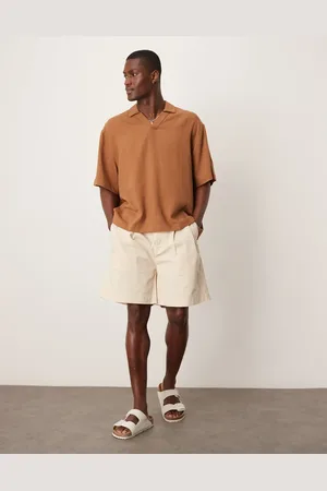SELECTED Pleat chino shorts in beige