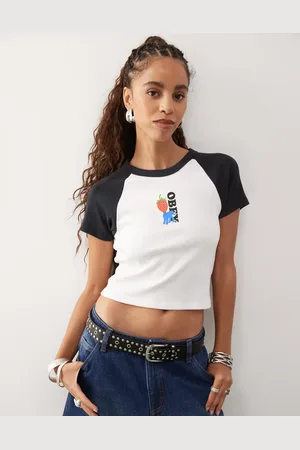 Obey Strawberry graphic logo raglan t-shirt in