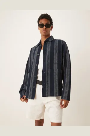 SELECTED Waffle overshirt in stripe