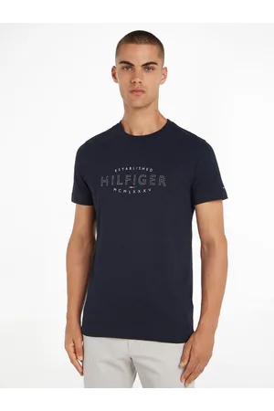 Tommy Hilfiger Homem T-shirts & Manga Curta - Curve T-shirt Blue
