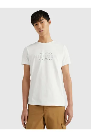 Tommy Hilfiger Homem T-shirts & Manga Curta - Curve T-shirt White