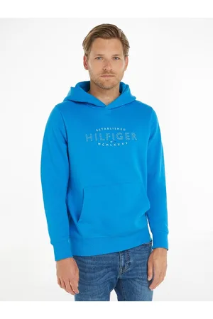 Tommy Hilfiger Homem Camisolas com capuz - Curve Logo Hoody Sweatshirt Blue