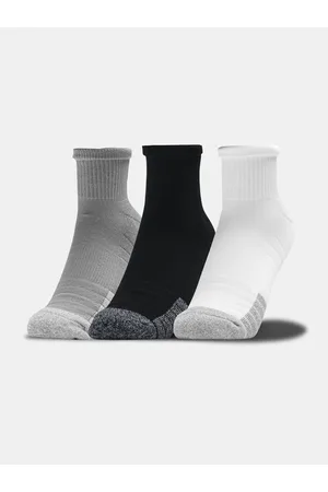 Under Armour Homem Meias - UA Heatgear Quarter Set of 3 pairs of socks Grey