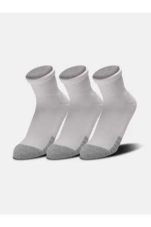 Under Armour Homem Meias - UA Heatgear Quarter Set of 3 pairs of socks White