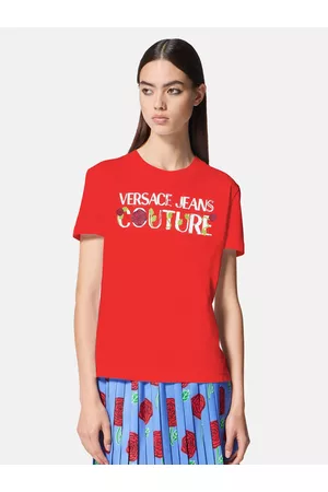 VERSACE Mulher T-shirts & Manga Curta - T-shirt Red
