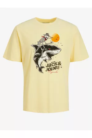 JACK & JONES Menino T-shirts & Manga Curta - Beach Bone Kids T-shirt Yellow