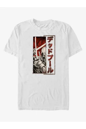 ZOOT FAN. Homem T-shirts & Manga Curta - Marvel Deadpool Sword Kanji T-shirt White