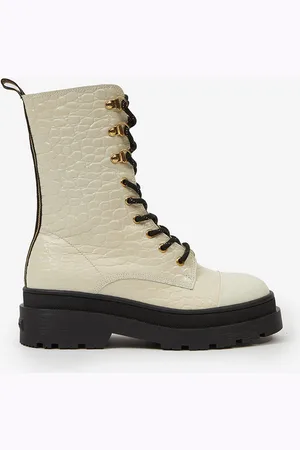 Scotch&Soda Aubri Mid Boot Off Croco Ankle boots