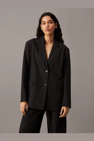 Calvin Klein Soft Crepe Pinstripe Blazer
