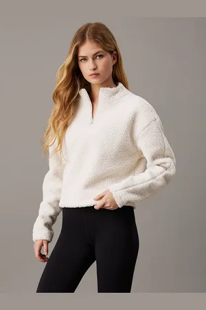 Calvin Klein Cropped Sherpa Fleece Pullover