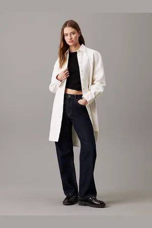 Calvin Klein Relaxed Cotton Flannel Shirt Dress