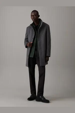 Calvin Klein Slim Wool Funnel Neck Coat