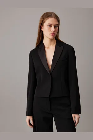 Calvin Klein Wool Twill Tuxedo Blazer