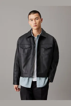 Calvin Klein Faux Leather Trucker Jacket