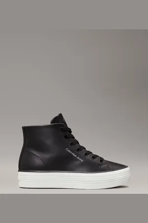 Calvin Klein Leather Platform High-Top Trainers