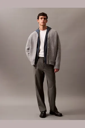 Calvin Klein Boiled Wool Blend Bomber Jacket