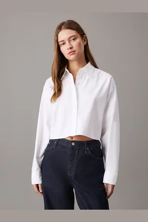 Calvin Klein Cropped Oxford Cotton Shirt
