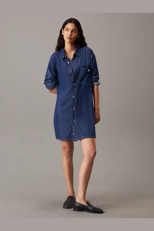 Calvin Klein Belted Denim Shirt Dress