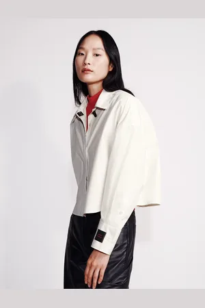 Calvin Klein Poplin Woven Cropped Button-Down Shirt