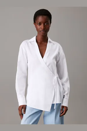 Calvin Klein Relaxed Poplin Wrap Shirt
