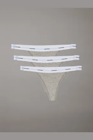 Calvin Klein 3 Pack Thongs - Cotton Stretch Rib