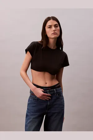 Calvin Klein Cropped Tie-Back Top - Pride