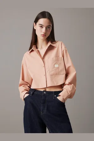 Calvin Klein Cropped Cotton Poplin Shirt