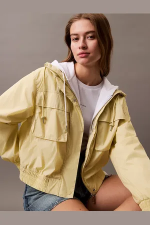 Calvin Klein Soft Nylon Cropped Hooded Jacket