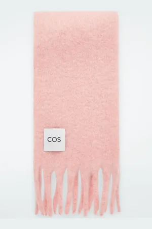 COS FRINGED BRUSHED-MOHAIR SCARF