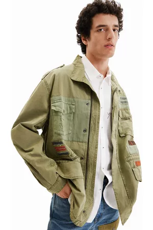 Desigual Homem Parkas - Parka patch - GREEN - S