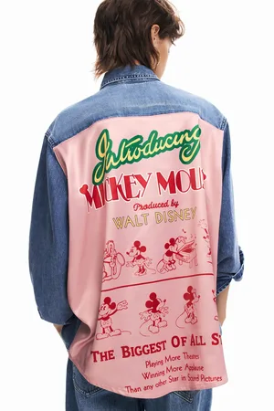 Desigual Camisa jeans do Mickey Mouse
