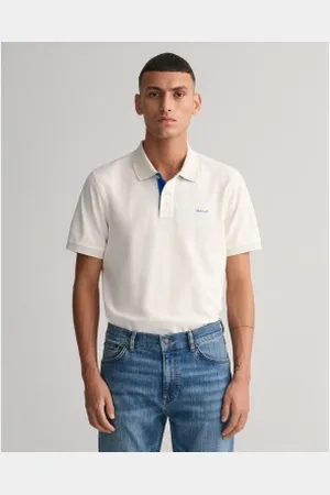 GANT Para homem. 2062026 Pólo em piqué com contraste em (S), Casual, Algodão, Clássico, Manga curta
