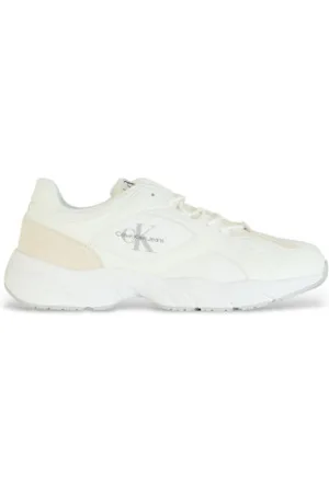 Calvin Klein Para homem. YM0YM00985 Sapatos de ténis Retro brancos (41), Plano, Cordão, Casual