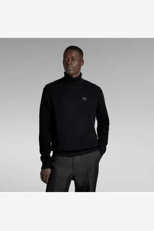 G-Star Para homem. D24211-C868-6484 Camisola de malha preta (S), , Casual, Algodão orgânico, Sustentável