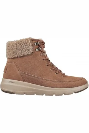 Skechers Para mulher. 16677 Botas On-the-GO Glacial Ultra - Botas castanho Woodlands (35), Marrom, Plano, 1 a 3cm, Cordão