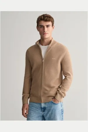 GANT Para homem. 8040524 Casaco com fecho de correr castanho (L), , Casual, Algodão, Manga comprida