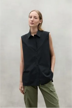 ECOALF Para mulher. MCWGASRANNA00349S24-319 Camisa preta Anna (M), , Casual, Sem mangas / correias, Lyocell, Sustentável
