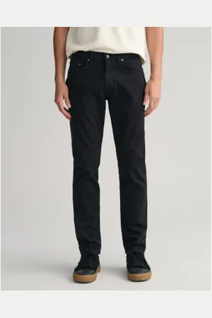 GANT Para homem. 1000262 Calças de ganga de corte regular pretas (30/34), , Casual, Algodão, Denim
