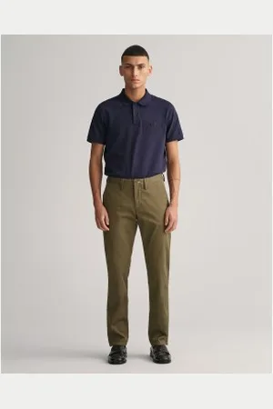 GANT Para homem. 1505221 Calças chino de corte justo em sarja (30/32), Casual, Algodão orgânico, Sustentável