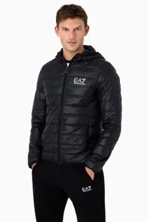 EA7 Para homem. 8NPB02_PN29Z Casaco acolchoado dobrável com capuz Core Identity, (L), Casual, Poliamida, Manga comprida
