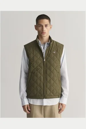 GANT Para homem. 7006341 Colete acolchoado cor de vento (M), Casual, Clássico, Poliéster, Sem mangas / correias
