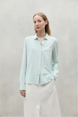 ECOALF Para mulher. MCWGASRVAASA0123S24-149 Camisa Vaasa azul (L), Casual, Manga comprida, Algodão orgânico, Sustentável
